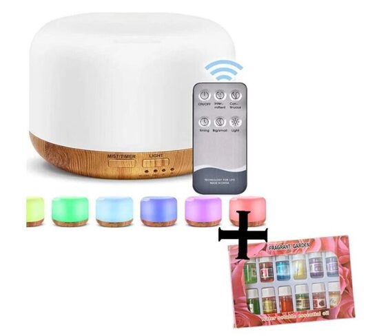 Ultragarsinis, daugiafunkcinis oro drėkintuvas su pultu ir 12 vnt. eteriniai aliejais